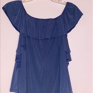 Sweet Claire Small Blue Off Shoulder Top